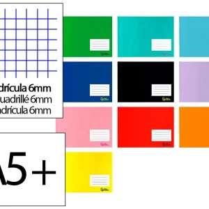 Última Oportunidad Libreta liderpapel smart A5 plus apaisado 32 hojas 75gr cuadro 6 mm con margen colores surtidos