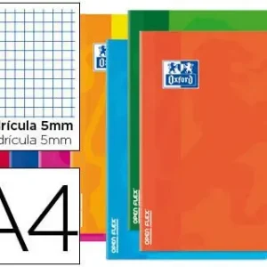 Stock Limitado Libreta Escolar Oxford Openflex Tapa Flexible Optik Paper 48 Hojas Din A4 Cuadro 5 mm Colores Surtidos
