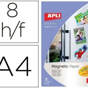 Papel Magnetico Apli Blanco Din A4 para Impresoras Inkjet Paquete de 8 Hojas Oferta De Temporada