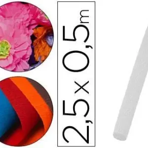 Papel Crespon Liderpapel Rollo de 50 cm X 2,5 M 85G/M2 Blanco Ordenar Ahora Mismo