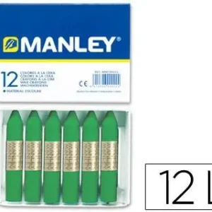Lapices Cera Manley Unicolor Verde Primavera Nº 25 Caja de 12 Precio Económico