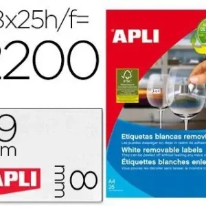 Disponible Ahora Etiqueta Adhesiva Apli Removible 10314 Especial Joyeria 45X8 mm Fotocopiadora Laser Ink-Jet Caja con 25