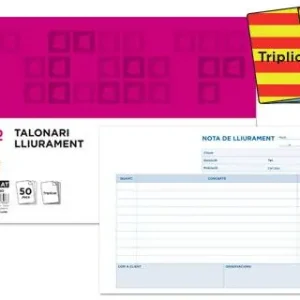 Talonario Liderpapel Entregas Cuarto Original y 2 Copias T329 Apaisado Texto en Catalan Pedido Al Por Mayor