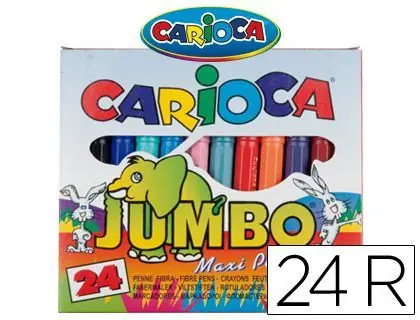 Rotulador Carioca Jumbo C/24 Colores -Punta Gruesa Oferta