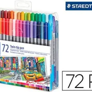 No Te Lo Pierdas Rotulador staedtler doble punta de fibra 3200 estuche de 72 unidades colores surtidos