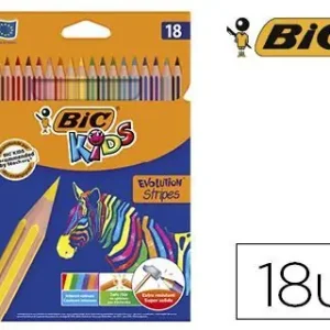 Imprescindible (Must-Have) Lapices de colores bic evolution stripes caja de 18 colores surtidos