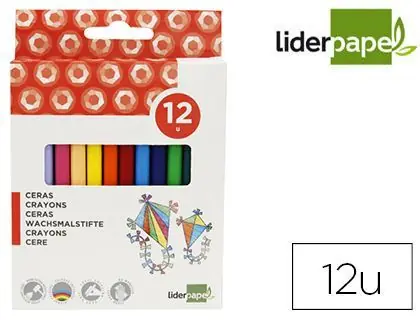 Oferta Especial Lapices cera liderpapel caja de 12 colores