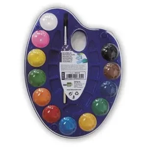 Acuarela liderpapel 12 colores con pincel y deposito incluye paleta de plastico Solo Hoy