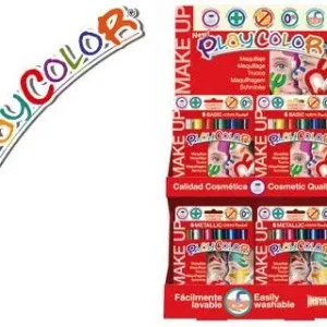 Barra de maquillaje playcolor make up basic expositor de 24 unidades colores surtidos Promoción