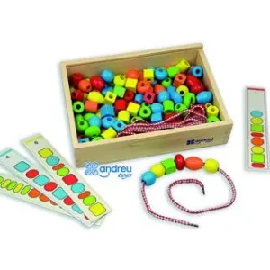 Juego andreutoys formas para ensartar + 10 cordones + 10 plantillas caja de 150 unidades surtidas Pago Seguro