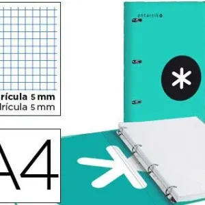 Barato Carpeta con recambio liderpapel antartik a4 cuadro 5mm forrada 4 anillas 25mm color lavanda lila