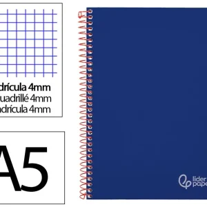 Ordenar Ahora Mismo Cuaderno espiral liderpapel A5 witty tapa dura 80h 90gr cuadro 4mm con margen color azul marino