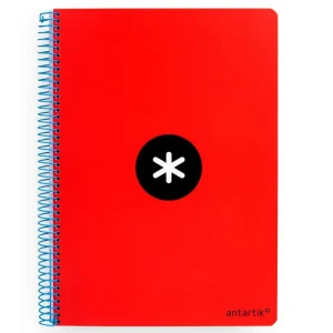Directo De Fábrica Cuaderno espiral liderpapel a4 antartik tapa dura 80h 100gr cuadro 4mm con margen color rojo