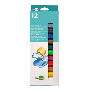 Tempera solida en barra liderpapel escolar 10 gr caja de 12 colores surtidos Máxima Calidad