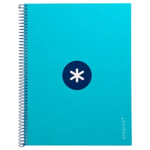 Cuaderno espiral liderpapel a4 micro antartik tapa forrada 80h 90 gr cuadro 5mm 1 banda 4 taladros turquesa Envío Internacional