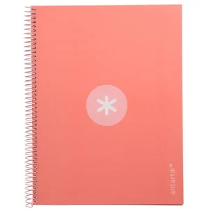 Lujoso Cuaderno espiral liderpapel a4 micro antartik tapa forrada80h 90 gr horizontal 1 banda 4 taladros color rosa claro
