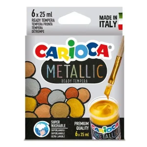 Solo Por Tiempo Limitado Tempera escolar carioca metallic bote 25 ml caja de 6 colores surtidos