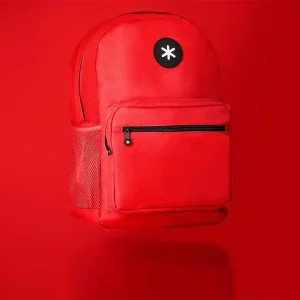 Cartera antartik mochila con asa y bolsillo frontal concremallera color rojo 320x140x430 mm A Buen Precio