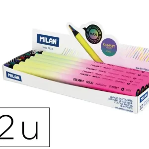 Lapices de colores milan serie sunset redondo multicolor caja de 12 unidades Novedad