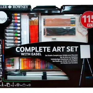 A Buen Precio Set de pinturas daler rowney 115 piezas con caballete de aluminio plegable 457x73x584 mm