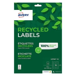 Etiqueta adhesiva avery blanca permanente reciclada 100% para impresora laser 99,1x33,9 mm caja de 240 Rebajas