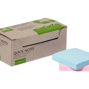 Bloc de notas adhesivas quita y pon q-connect 76x76 mm 100% papel reciclado colores pasteles en caja de carton Compra Ahora