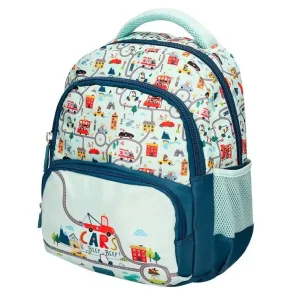 Artesanal Cartera escolar liderpapel moc hila multibolsillo infantil cars azul 350x110x270 mm