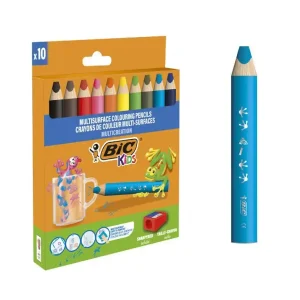 Lapices de colores bic multisuperficies triangulares mina borrable caja de 10 unidades colores surtidos + Más Vendido