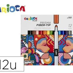 Rotulador carioca plus prisma fiber-tip de punta de fibra caja de 12 unidades colores surtidos Envío Exprés
