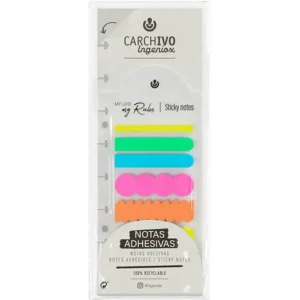 Bloc de notas adhesivas carchivo ingeniox irregular colores neon Precio De Oferta