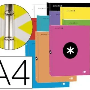 Súper Precio Carpeta liderpapel antartik a4 forrada 4 anillas 25 mm redondas colores surtidos