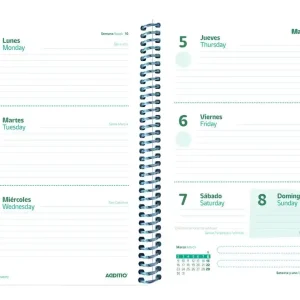 Agenda planet additio semana vista curso escolar comunicacion familia/centro primaria A5 colores surtidos Alta Calidad