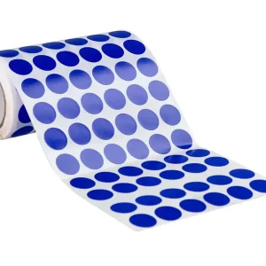 Precio De Oferta Gomets liderpapel autoadhesivo circulos 15 mm azul rollo de 2500 unidades en caja de carton