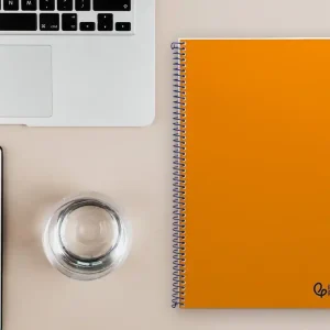 Premium Cuaderno espiral liderpapel A4 smart tapa blanda 80h 75gr pauta 3,5mm con margen color naranja