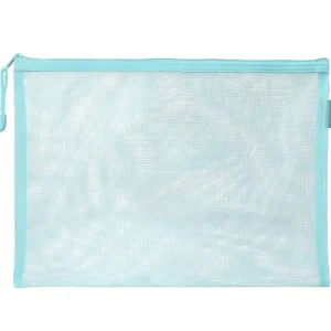 Ãltimas Unidades Bolsa zipper bag liderpapel poliester transpirable multiusos din A5 azul pastel