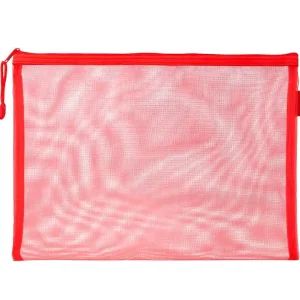 Bolsa zipper bag liderpapel poliester transpirable multiusos din A5 rojo EconÃ³mico