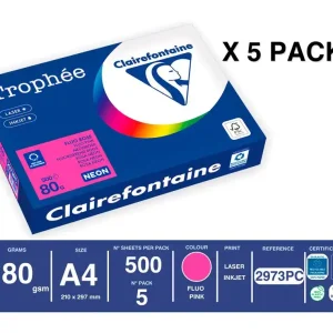Papel color trophee A4 80gr rosa neon paquete de 500 hojas SÃºper Precio