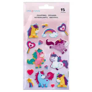 Pegatinas imaginovo unicornios magic dreams con brillo 190x105 mm en blister Imprescindible (Must-Have)