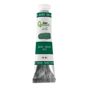 Pintura al oleo liderpapel tubo de aluminio de 20 ml color verde oscuro Profesional