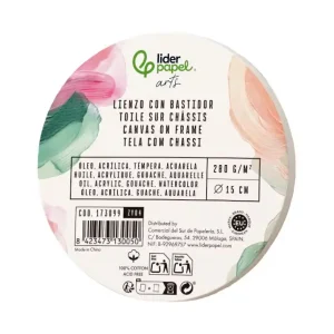 Precio Bajo Bastidor redondo liderpapel lienzo grapado parte trasera algodon 100% borde madera 15 cm gramaje 280g/m2