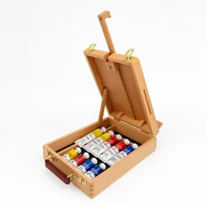 Ãltima VersiÃ³n Caballete pintor de sobremesa liderpapel madera de haya barnizado con maletin 39x26x13cm certificado fsc