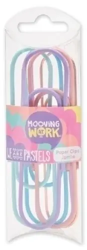 Clips Jumbo Mooving Work Blister 6 Piezas Colores Pastel Surtidos EnvÃ­o ExprÃ©s