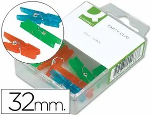 EconÃ³mico Pinza Fantasia Q-Connect -32 mm -Caja de 10 Unidades -Colores Surtidos