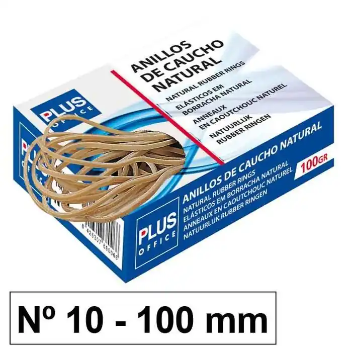 Alta Calidad Gomas ElÃ¡sticas Plus Office NÂº 10 100 mm. Caja 100G.