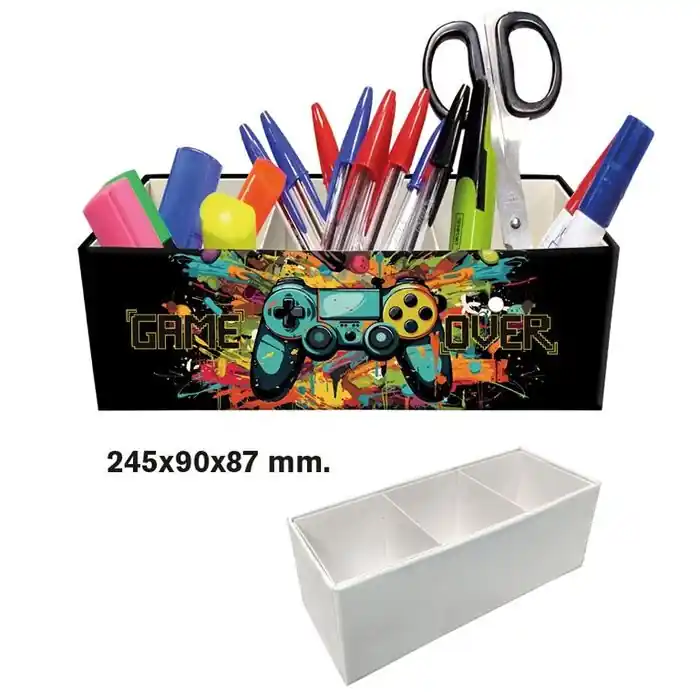 Imprescindible (Must-Have) Cubilete Portalapices Triple con Departamentos Senfort Gamer