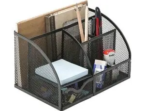 Organizador Sobremesa Q-Connect Kf17295 Metalico Curvo Rejilla Gris con 5 Departamentos 220X140X130 Precio Rebajado