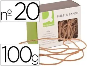 Gomas Elasticas Q-Connect 200X2 mm NÂº 20 Caja 100 Gr Ordena Ya