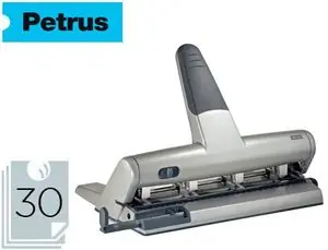 Taladro 4 Punzones Moviles Petrus 514 Metalico Plata Capacidad 30 Hojas Pedido Al Por Mayor