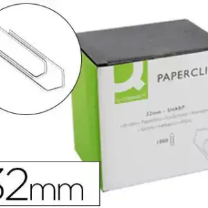 Clips Planos Niquelados Q-Connect 32 mm Caja de 1000 Unidades Oferta Especial