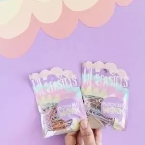 Compra Ahora Clips 33 mm Mooving Work Blister de 60 Colores Pastel Surtidos